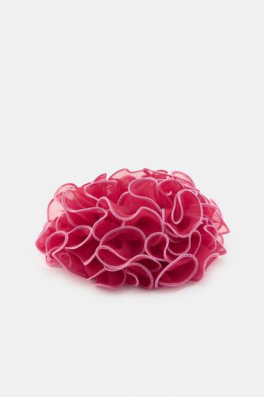 CONTRAST CHIFFON MAXI SCRUNCHIE - Pink by Zara - Image 4