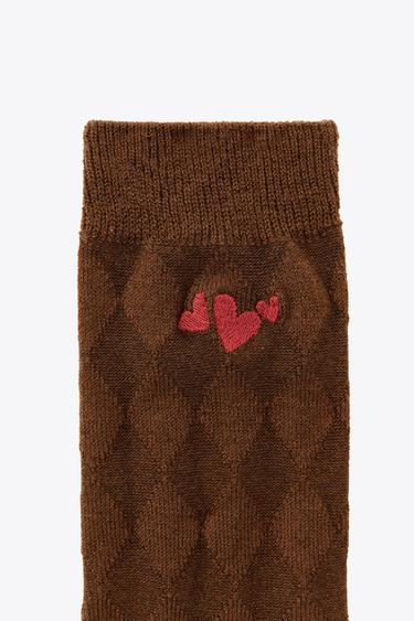 CHAUSSETTES LOSANGES BRODÉES - Toffee de Zara - Image 3