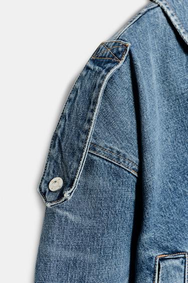 DENIM JACKET WITH TABS - Blue by Zara - Image 6