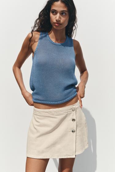 Zara Z1975 DENIM SKORT - Sand