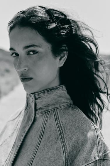 Z1975 HIGH-NECK DENIM BOMBER JACKET - Light blue by Zara - Image 4