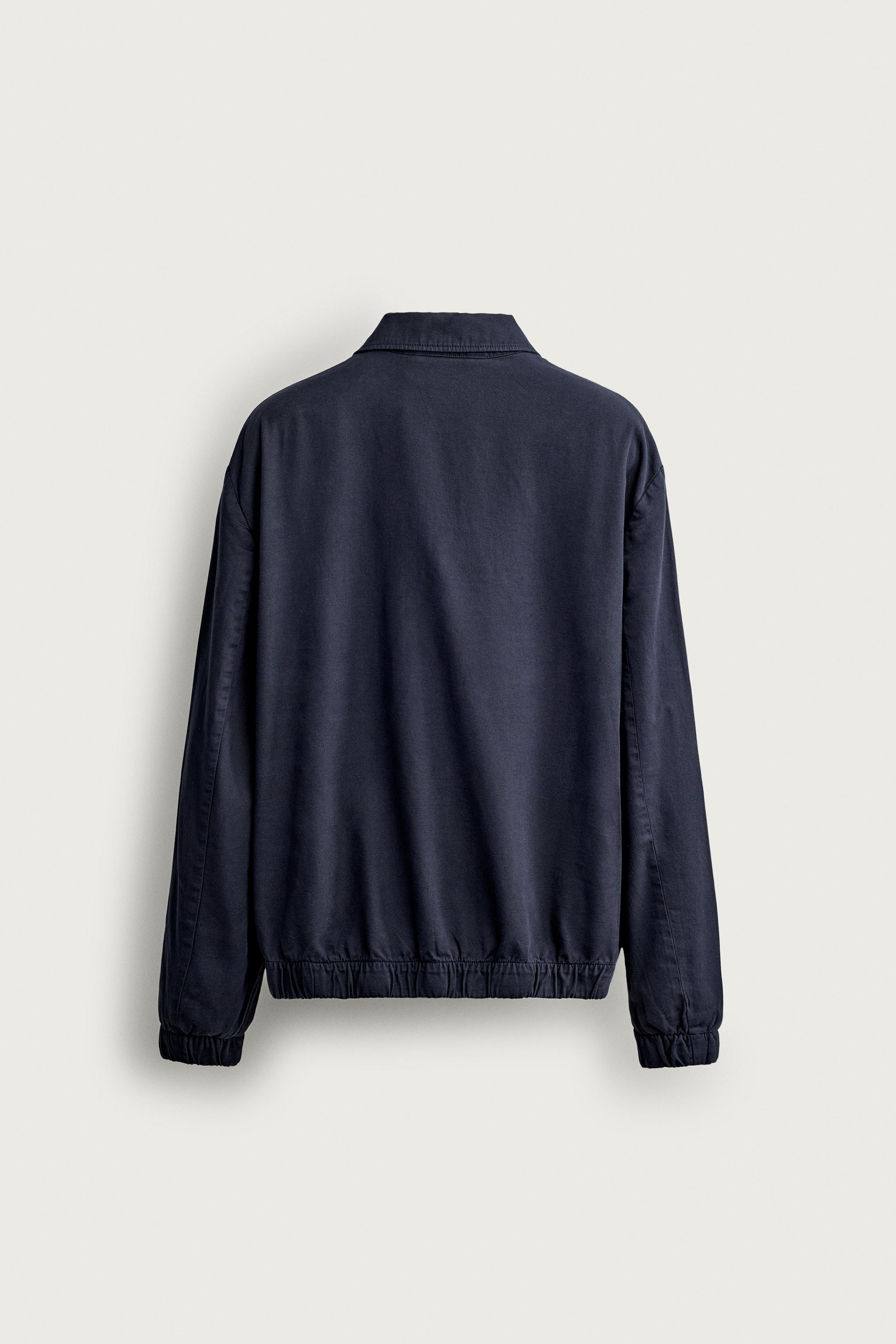 Zara FERMUARLI REGULAR FIT İNCE CEKET görsel 8