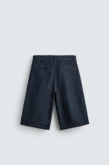 RELAXED FIT DENIM JORTS - Blue by Zara - Image 8