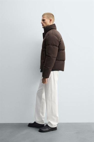 VESTE REMBOURRÉE BOXY FIT DÉPERLANTE - Chocolat de Zara - Image 3