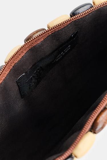 MINI SAC BANDOULIÈRE BOULES EN BOIS - Marron clair de Zara - Image 3