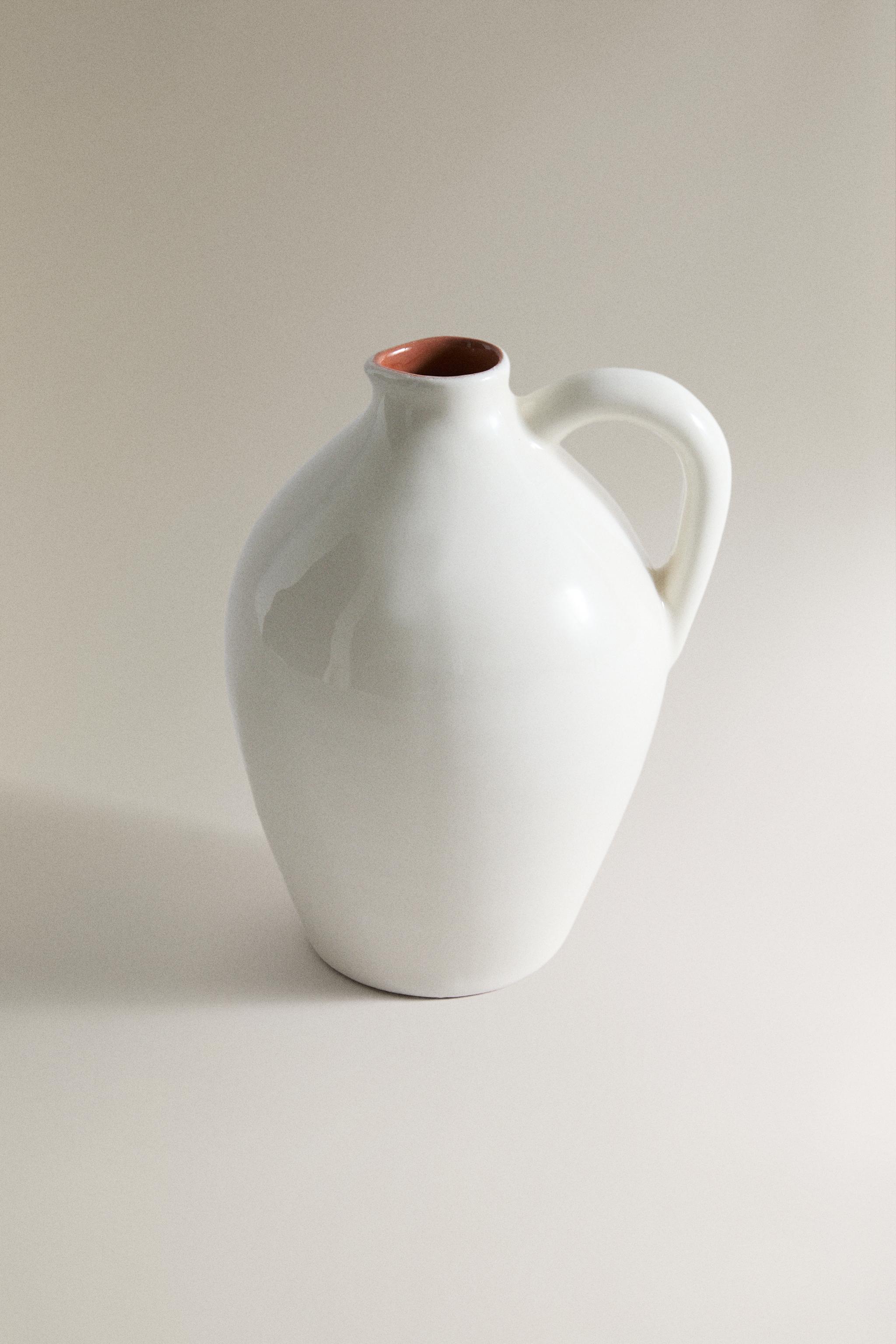 EARTHENWARE PITCHER WITH HANDLE - White | ZARA United States