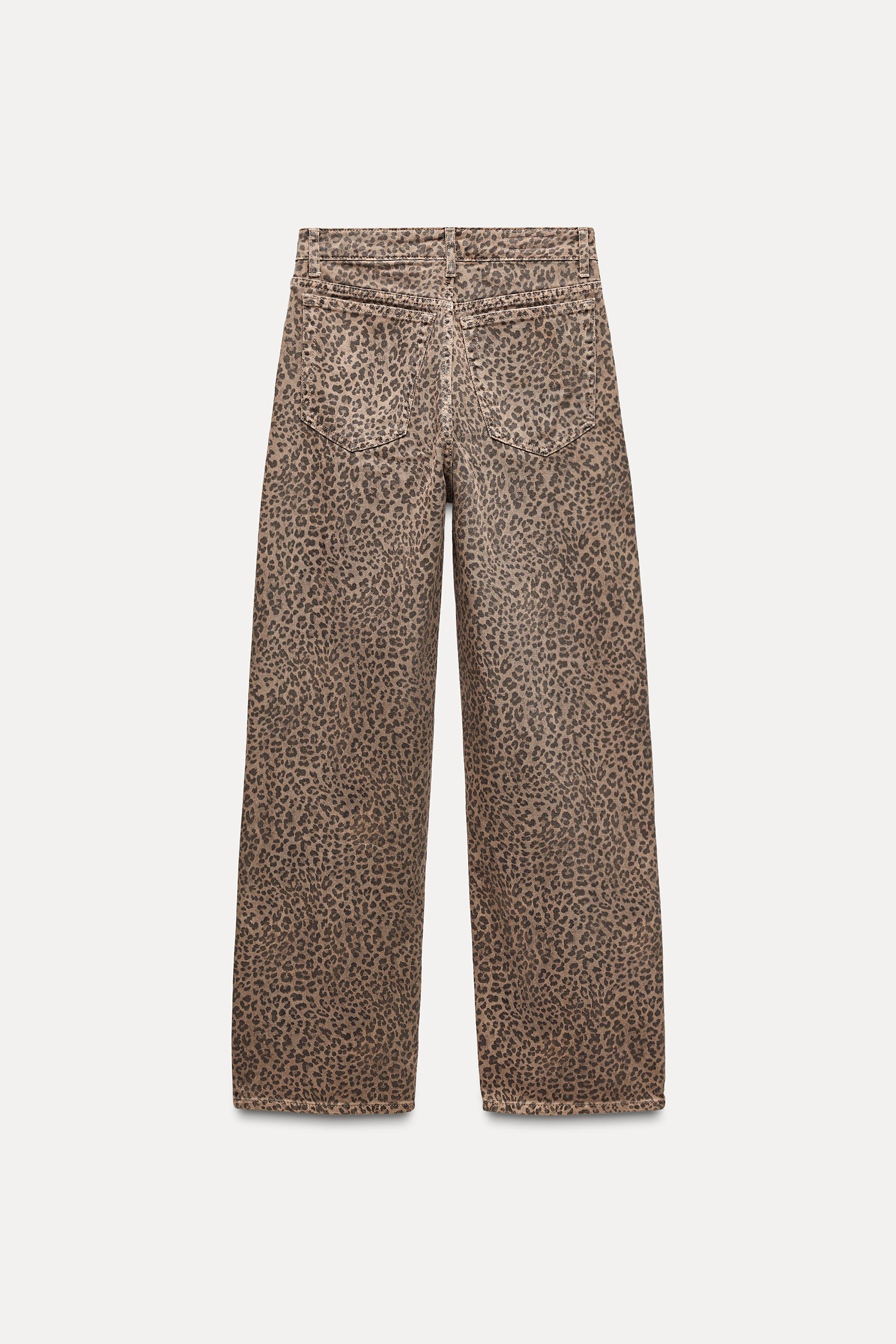 ANIMAL PRINT TRF RELAXED JEANS WITH A HIGH WAIST Leopard ZARA Canada