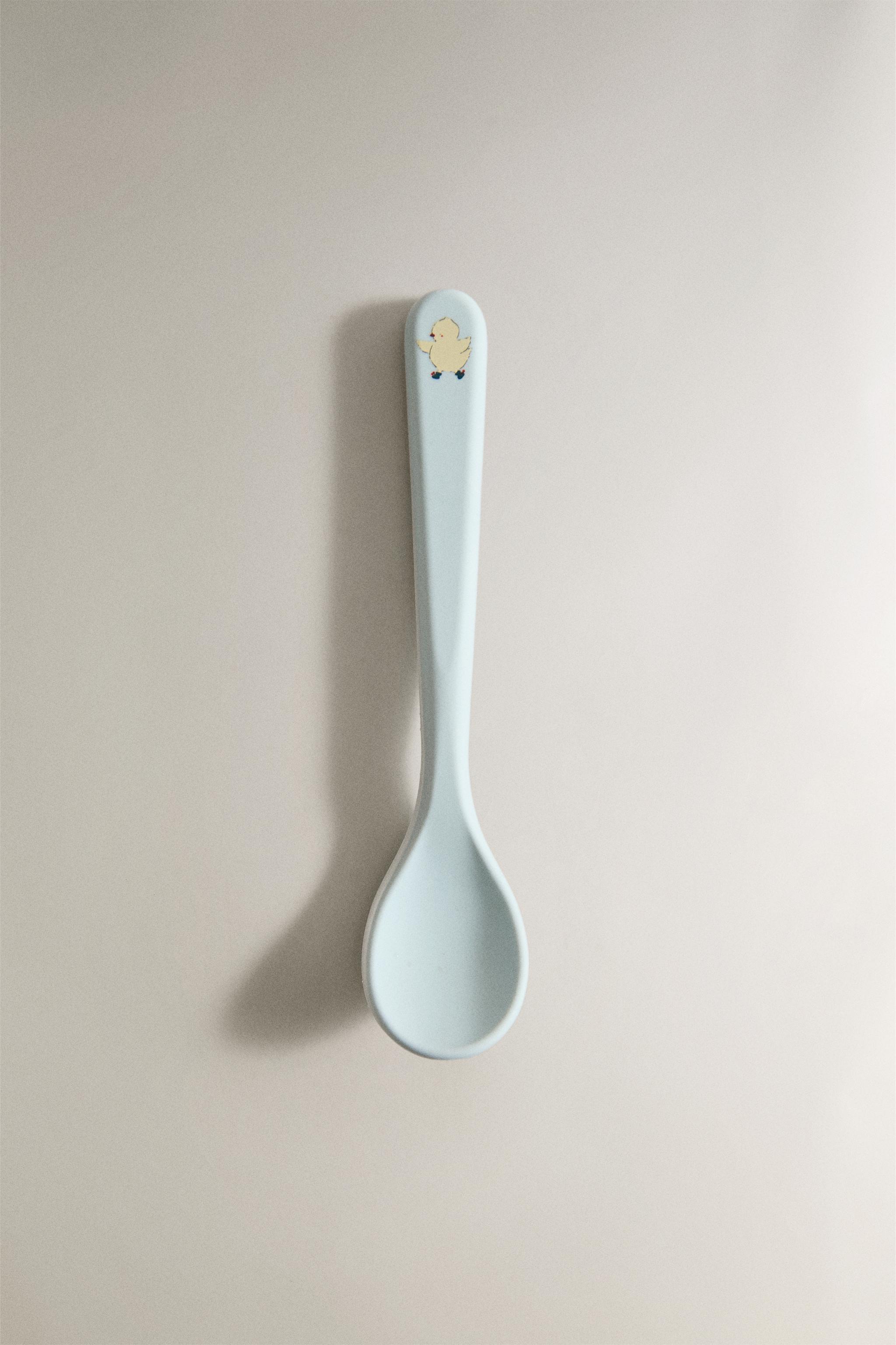 KIDS' SILICONE CHICK SPOON — Blue