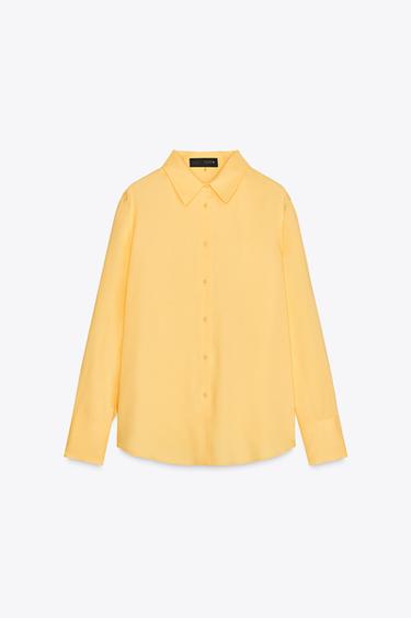 ZW COLLECTION BASIC FLOWING SHIRT - Yellow by Zara - Image 5