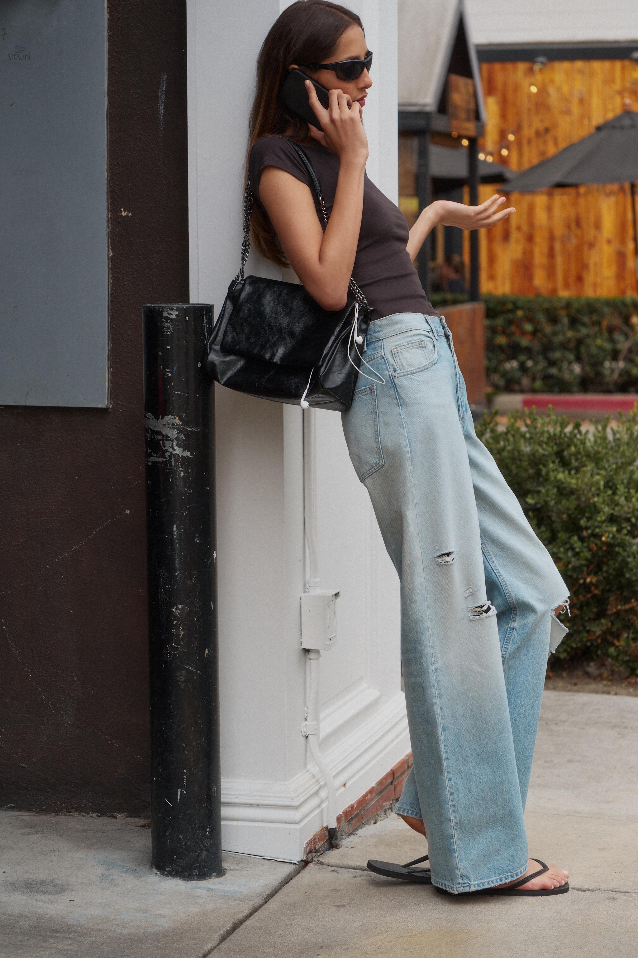 ROCK STYLE FLAP SHOULDER BAG — Black
