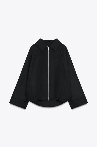 WOOL ZIP JACKET ZW COLLECTION - Black by Zara - Image 0