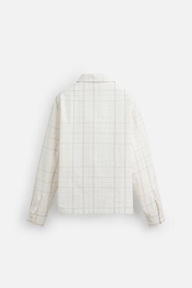 LIMITED EDITION CHECK BOXY FIT OVERSHIRT - White by Zara - Image 5
