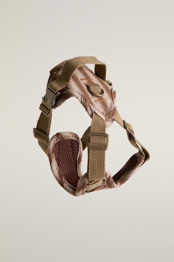 STRIPED PET HARNESS - بني الخاص بـ Zara - صورة 0
