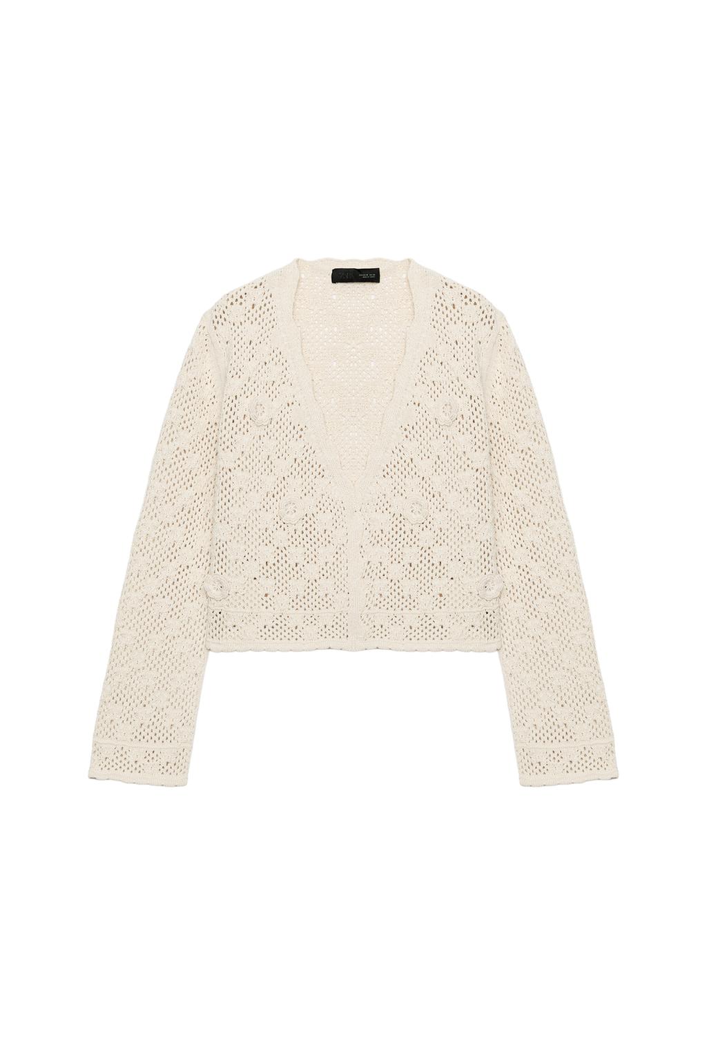 POINTELLE FLORAL CARDIGAN - image 3