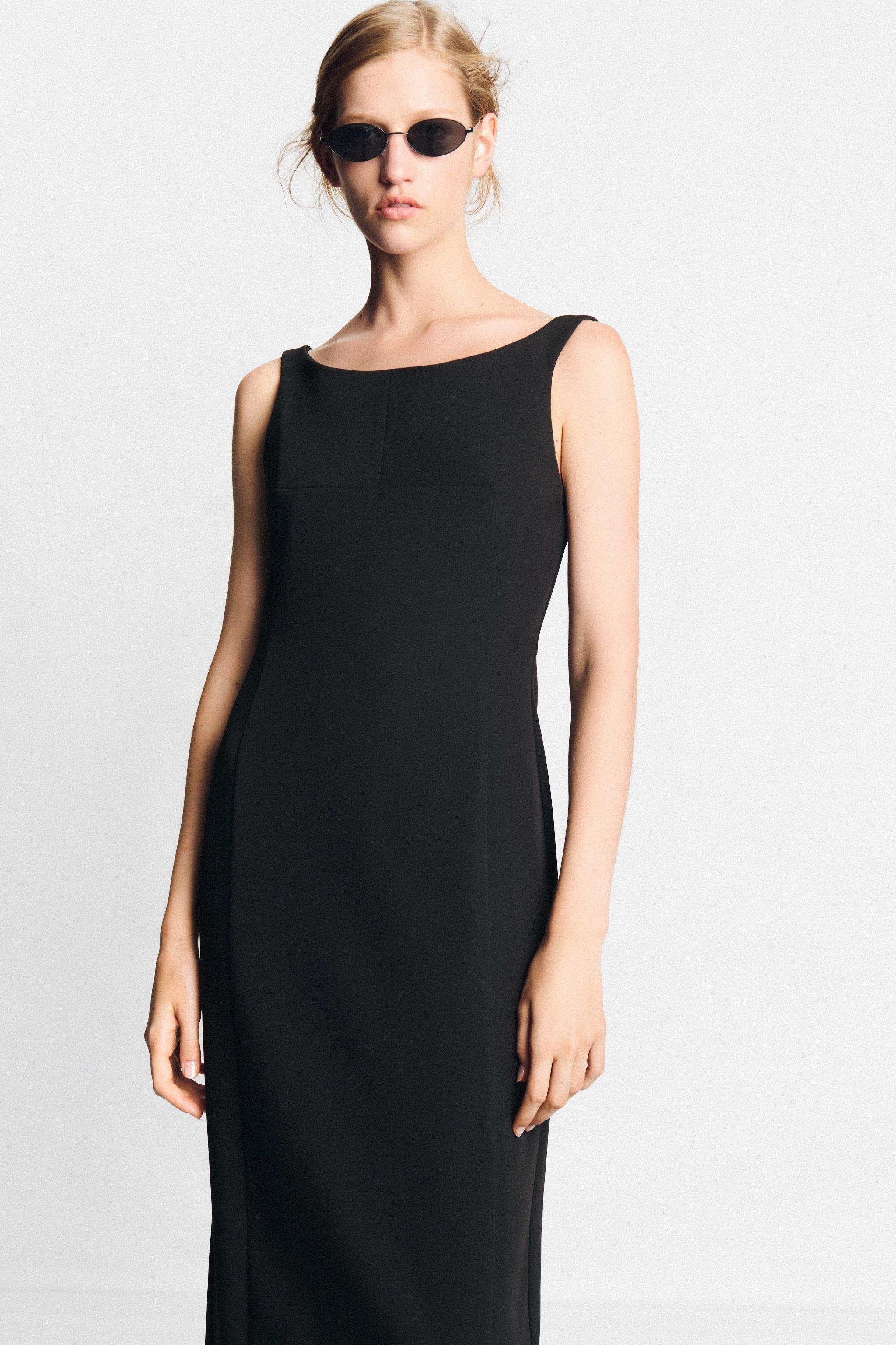 Женские платья Zara BOAT NECK MIDI DRESS — фото 2