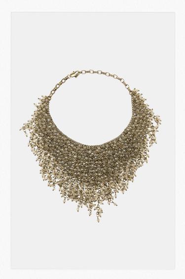 WATERFALL GLITTER NECKLACE - Golden by Zara