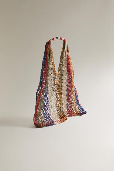 Zaras SHOPPER-VÄSKA I MESH - Flerfärgad