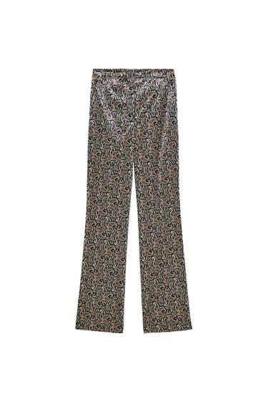 PRINTED VELVET PANTS