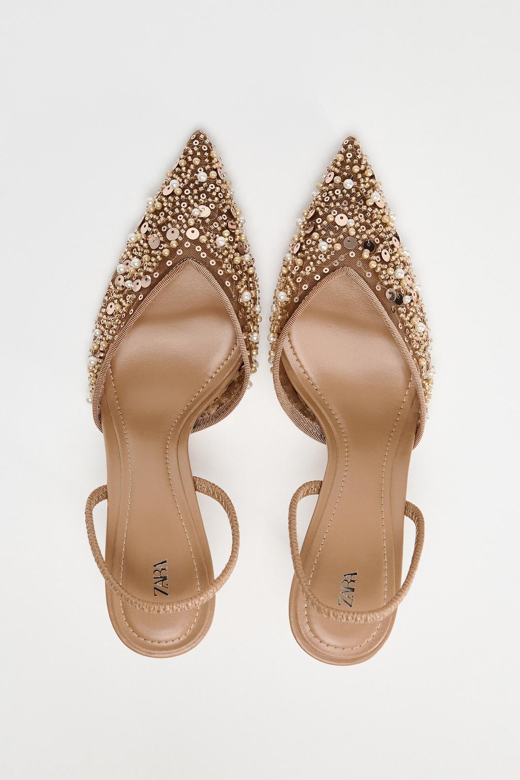Thumbnail image for MESH AND BEAD SLINGBACK HEELS
