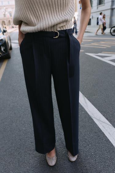 PANTALON À RAYURES TENNIS AVEC CEINTURE - rayures de Zara - Image 1