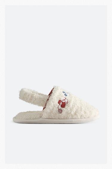 KIDS' MICKEY & MINNIE ©DISNEY TERRY BATH SLIPPERS - White by Zara