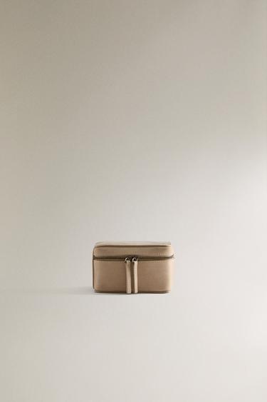 Zara SMALL LEATHER TRAVEL JEWELLERY BOX - Off White