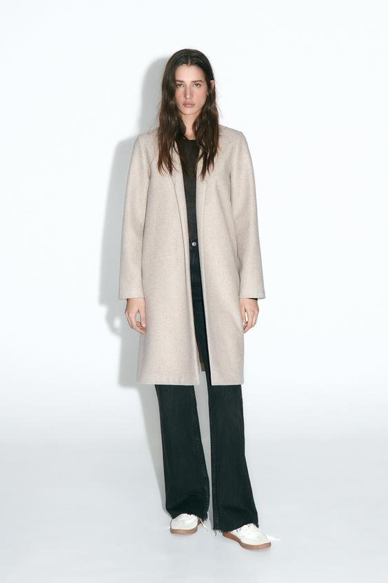 Zara Woman Nwt Fw23 Extra-long Faux Fur Coat Light Palestine
