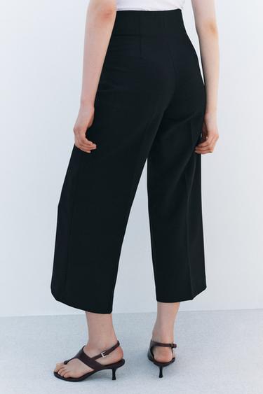 Zara ZW COLLECTION 寬管長褲 - 黑色