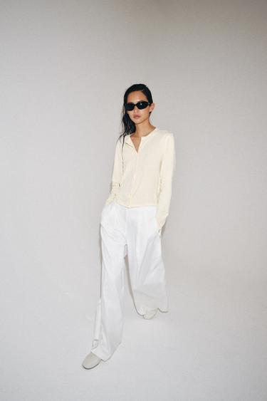 T-SHIRT 100% COTON BOUTONS - Jaune de Zara - Image 4