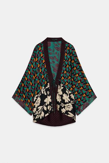 KIMONO SATINÉ IMPRIMÉ - Multicolore de Zara