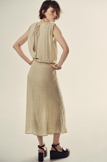 CRINKLE-EFFECT CHIFFON MIDI DRESS - Ash by Zara - Image 2