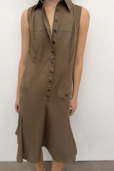 MIDI SHIRT DRESS - Tobacco by Zara - Image 1