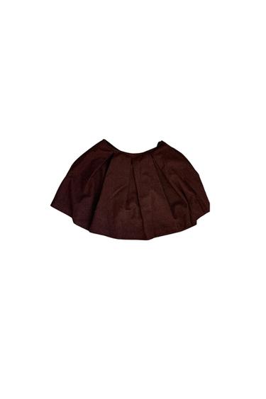 PLEATED WOOLLOOK SKIRT