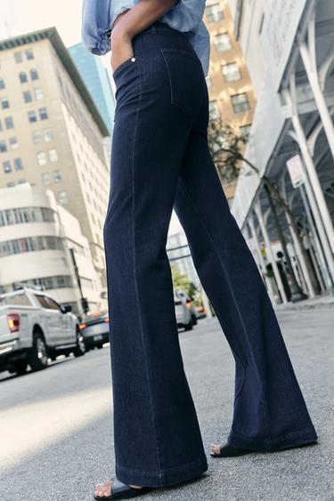 Z1975 FLARE TROUSERS WITH SEAM DETAIL - Indigo by Zara - Image 5