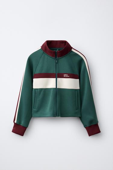 SWEATSHIRT COLOR BLOCK SPORTY - Verde / Azul da Zara - Imagem 0