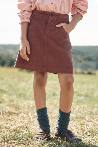 LIMITED EDITION CORDUROY SKIRT - Brick by Zara - Image 1