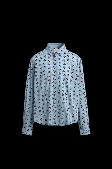 Zara MINNIE + MICKEY MOUSE SHIRT HARRY LAMBERT FOR ZARA X DISNEY - Indigo