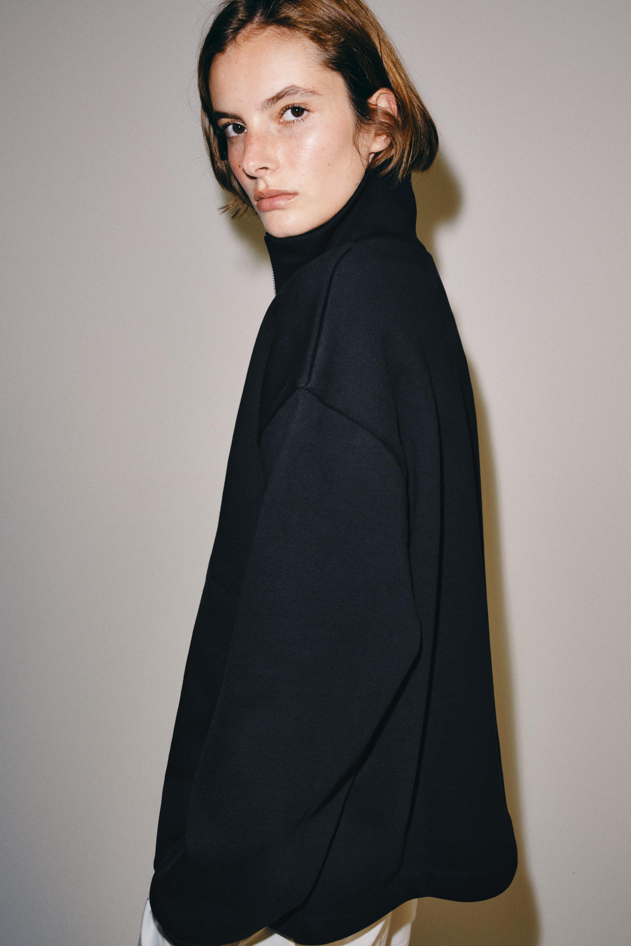 Женские худи Zara ZIP-UP SWEATSHIRT — фото 3