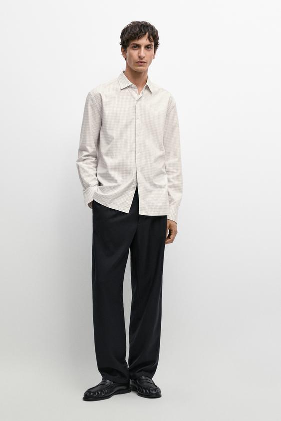 Zara 100% wool relaxed fit pants - Navy blue - Image 0