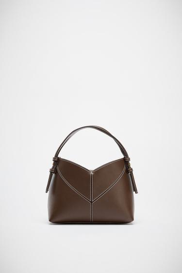 MINI TOTE BAG TRANÇADA - Chocolate da Zara
