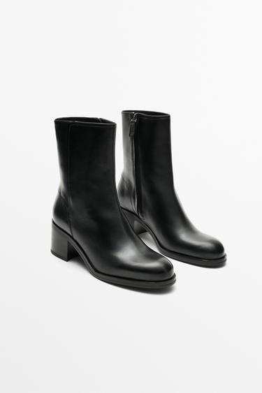Leather heel ankle boot — Black 2