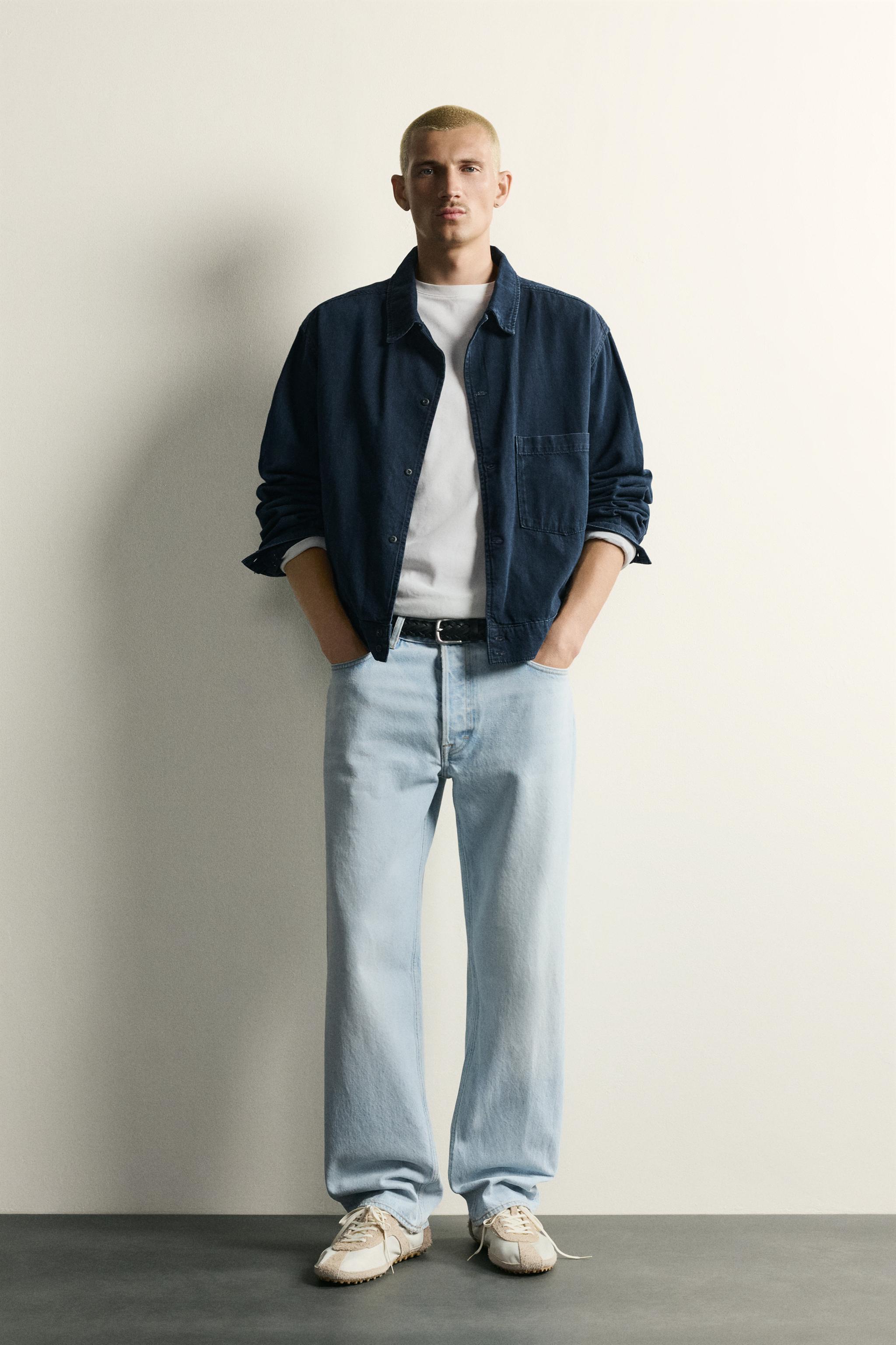 ストレートアンクルフィット デニムパンツ - ライトブルー | ZARA