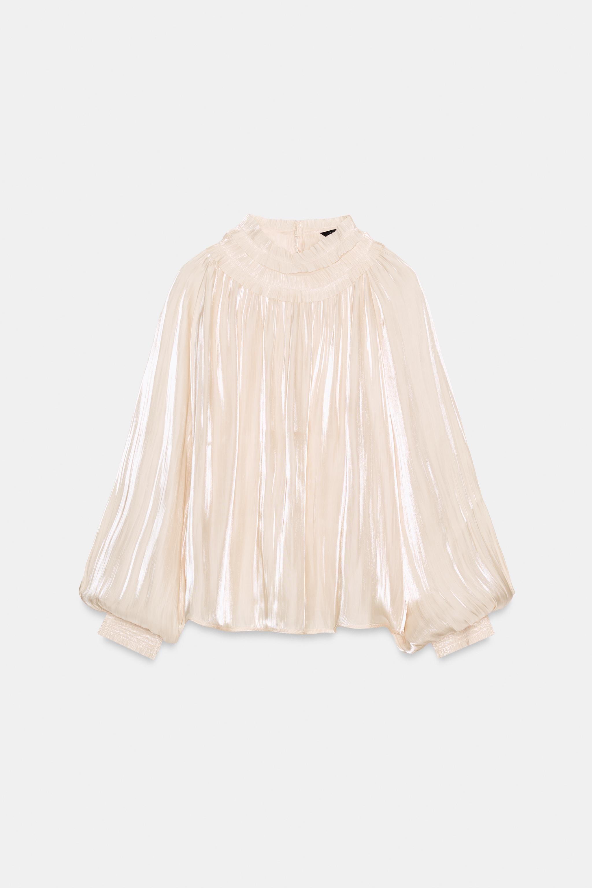 SATIN EFFECT SHIMMER BLOUSE