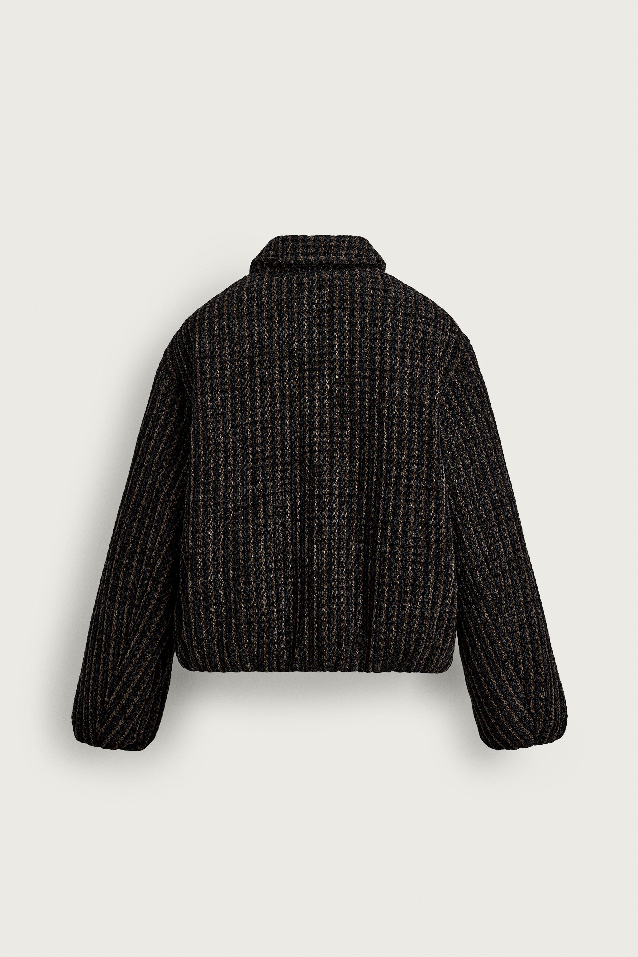BLAZER ESTRUTURA XADREZ VELUDO - Preto / Marrom | ZARA Brasil
