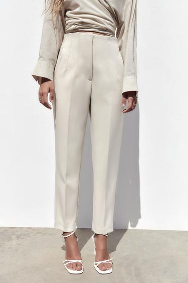 HIGH-WAIST TROUSERS - Oyster-white by Zara
