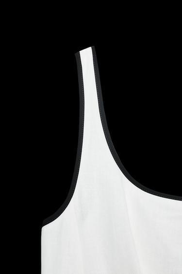 MIDI DRESS WITH CONTRAST PIPING - Oyster-white by Zara