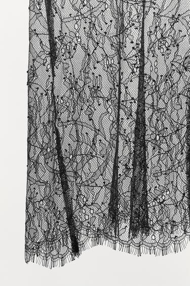 TOP À BRETELLES EN DENTELLE - Noir de Zara - Image 7