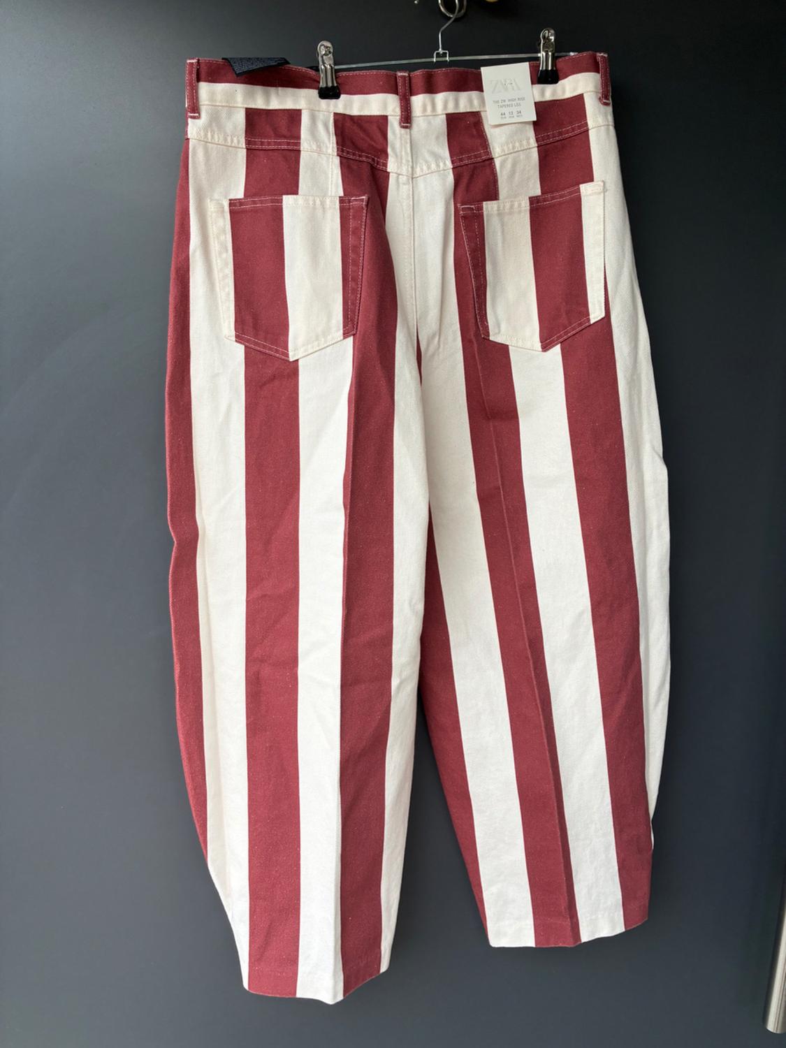 ZW COLLECTION TAPERED HIGH-WAIST STRIPED JEANS - Image 4