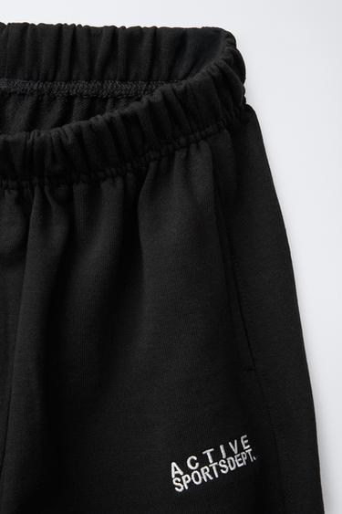 EMBROIDERED JOGGER TROUSERS - Black by Zara - Image 3