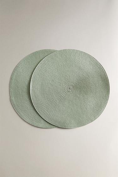 ROUND PLACEMAT (PACK OF 2) - Grey green by Zara - Image 1